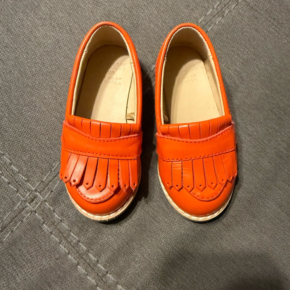 Janie and Jack Orange Fringe Loafers